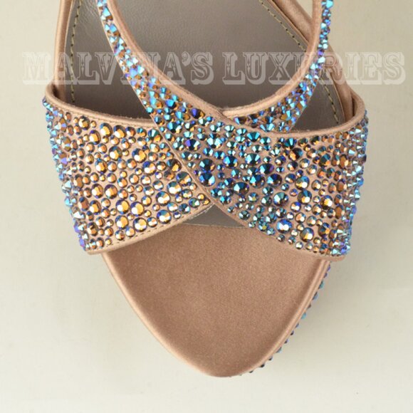 GUCCI SHOES NUDE SOFIA ETOILE CRYSTAL PLATFORM SANDALS sz 39.5 9.5 - Picture 8 of 12